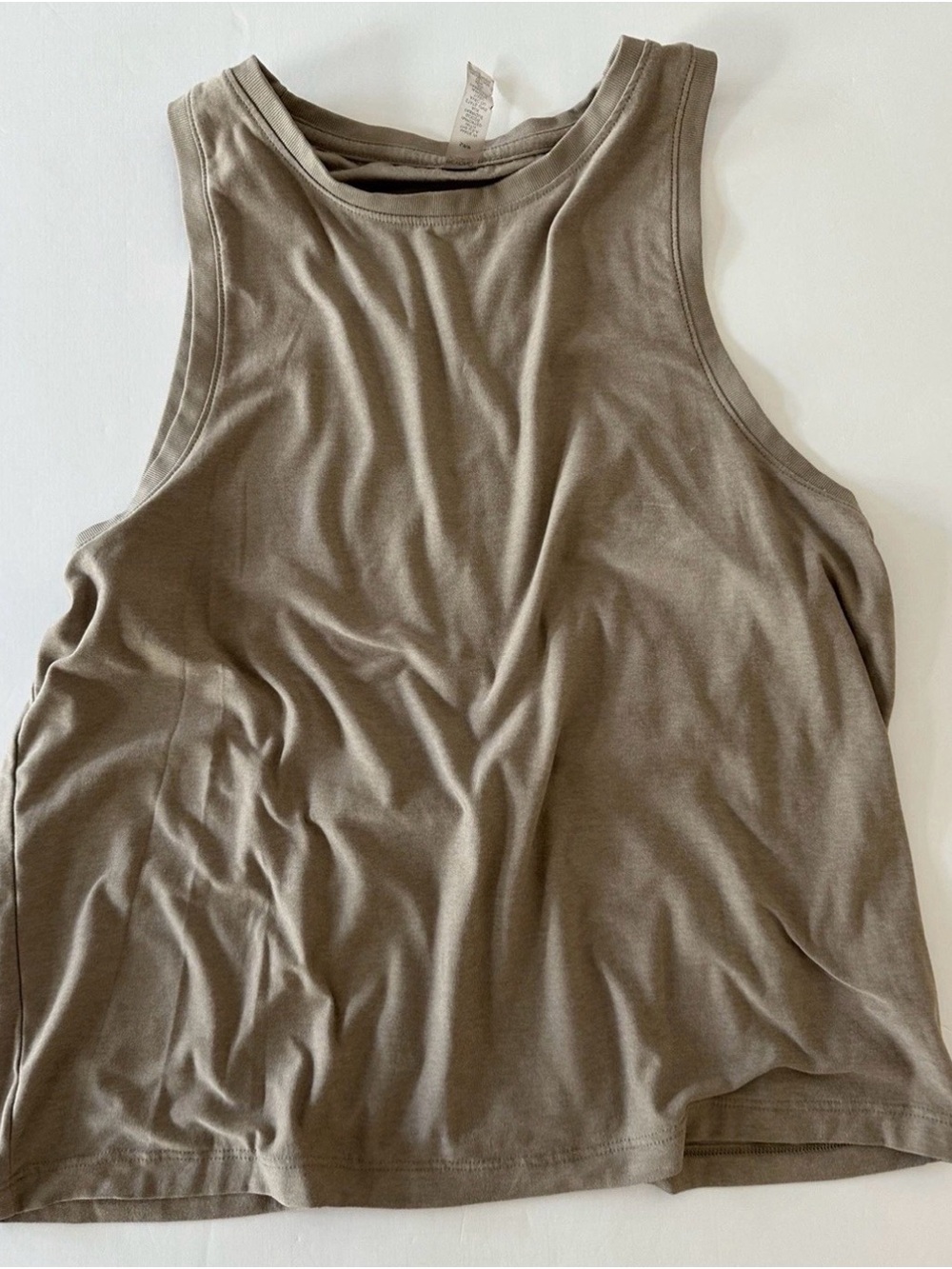 Beyond Yoga Taupe High-Neck Tank Top